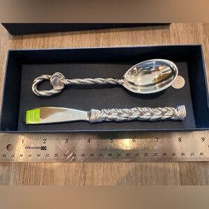 Mariposa Silver Twisted Rope Handle Spoon and Spreader Set